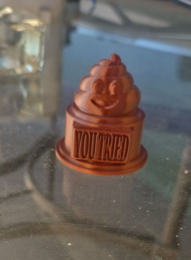 One of my favorite trophies: the “You Tried” award.